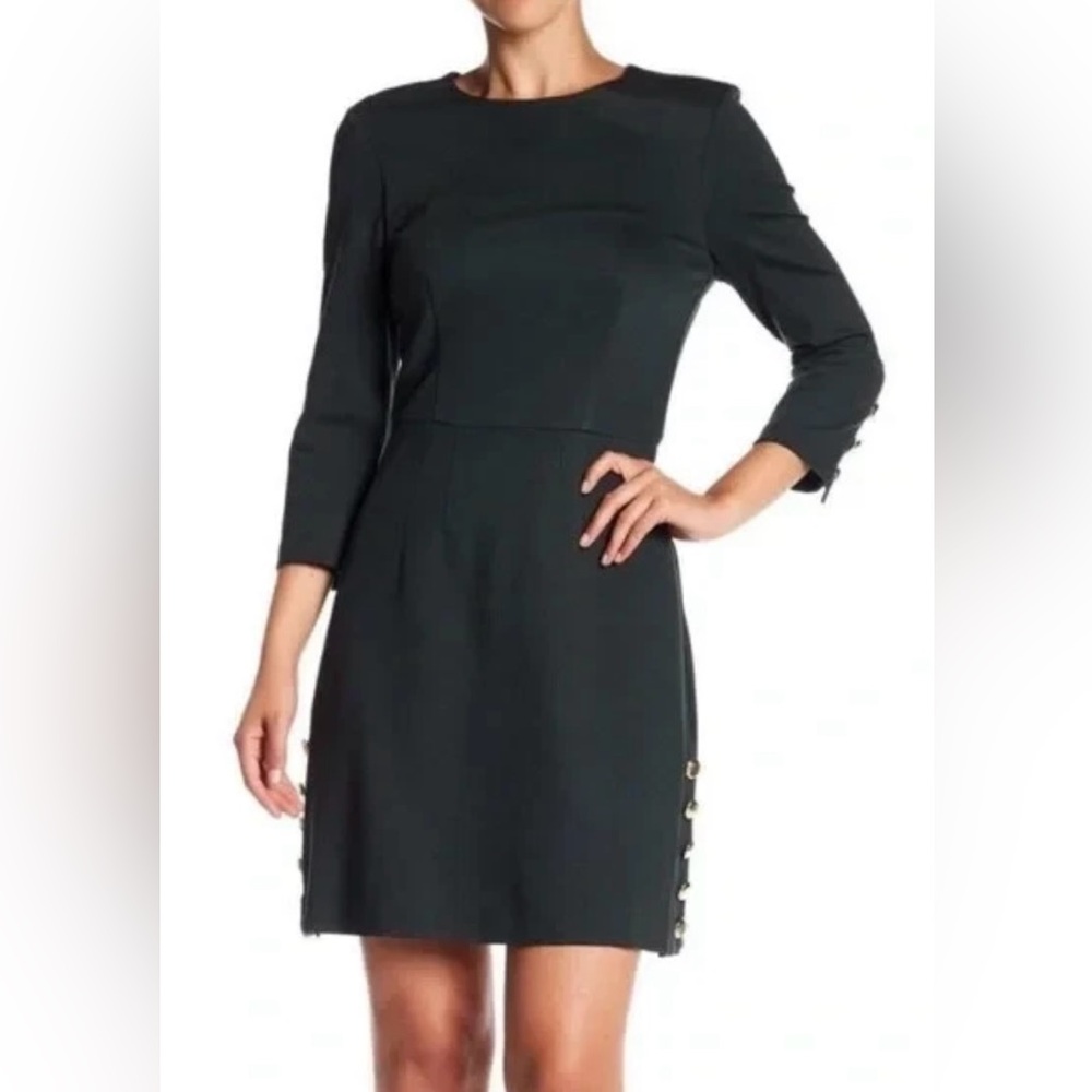 Trina Turk Black Dress with Button Accents